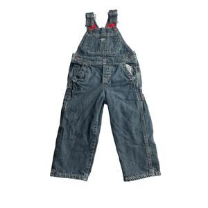 Oshkosh size 2T denim overalls blue lined fall winter warm, cozy
